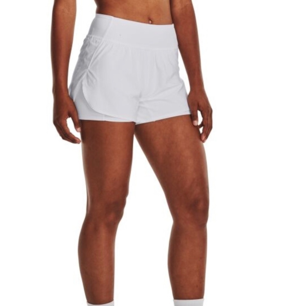 Under Armour Women's Flex Woven 2 in 1 Short in White Size L NWT